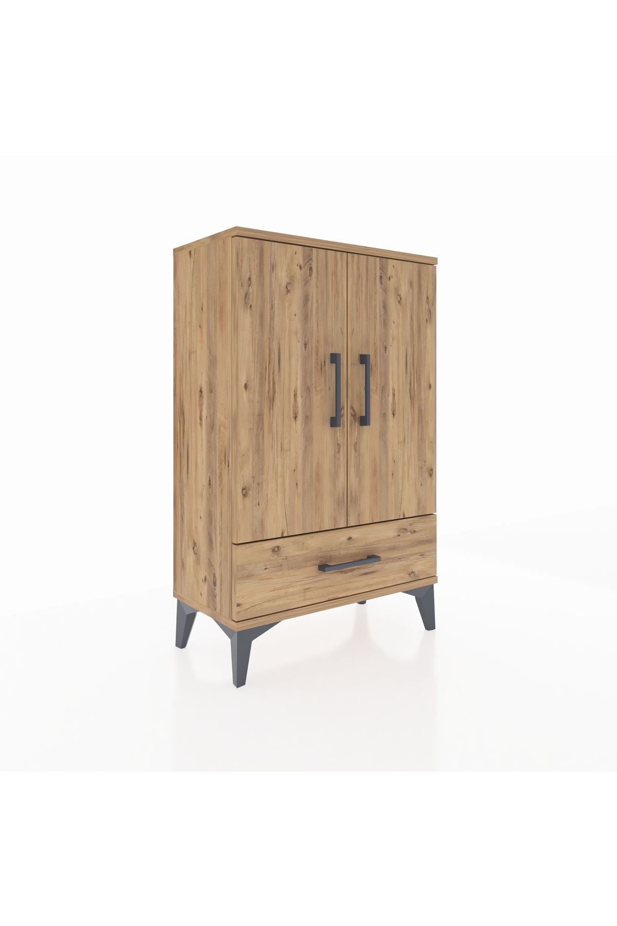 Arges Komodin 2 Raflı Tek Çekmeceli 2 Kapaklı 60x30x96 - S14M041V9A