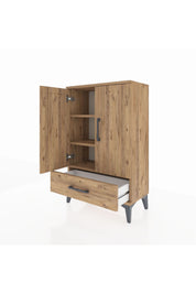 Arges Komodin 2 Raflı Tek Çekmeceli 2 Kapaklı 60x30x96 - S14M041V9A