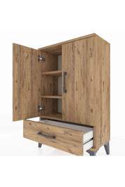 Arges Komodin 2 Raflı Tek Çekmeceli 2 Kapaklı 60x30x96 - S14M041V9A