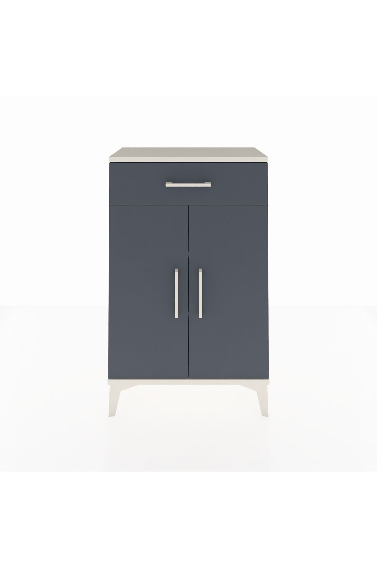 Arges Komodin 2 Raflı Tek Çekmeceli 2 Kapaklı 60x30x96 - S14M042V2A