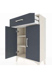 Arges Komodin 2 Raflı Tek Çekmeceli 2 Kapaklı 60x30x96 - S14M042V2A