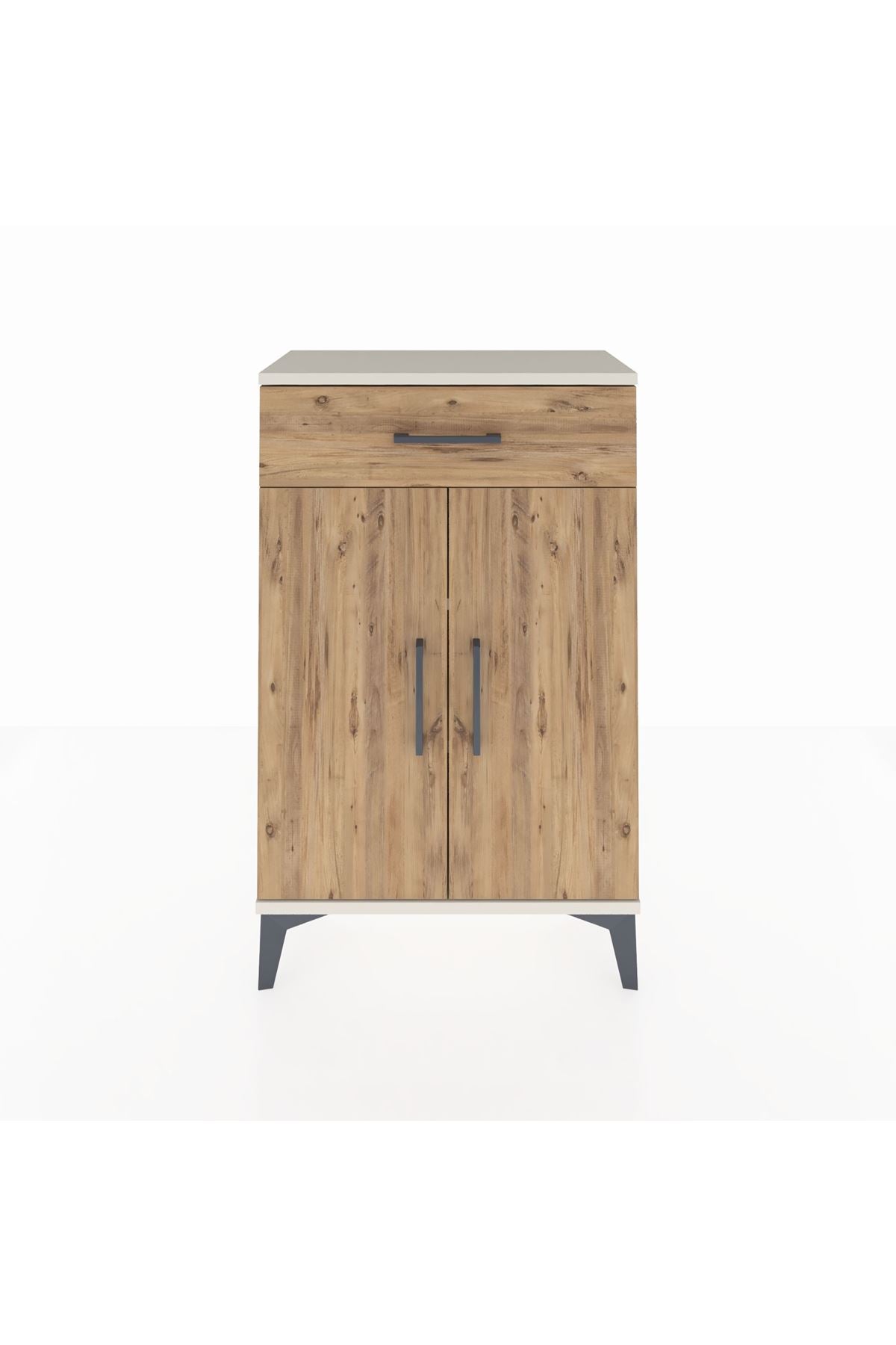 Arges Komodin 2 Raflı Tek Çekmeceli 2 Kapaklı 60x30x96 - S14M042V3A