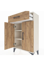 Arges Komodin 2 Raflı Tek Çekmeceli 2 Kapaklı 60x30x96 - S14M042V3A