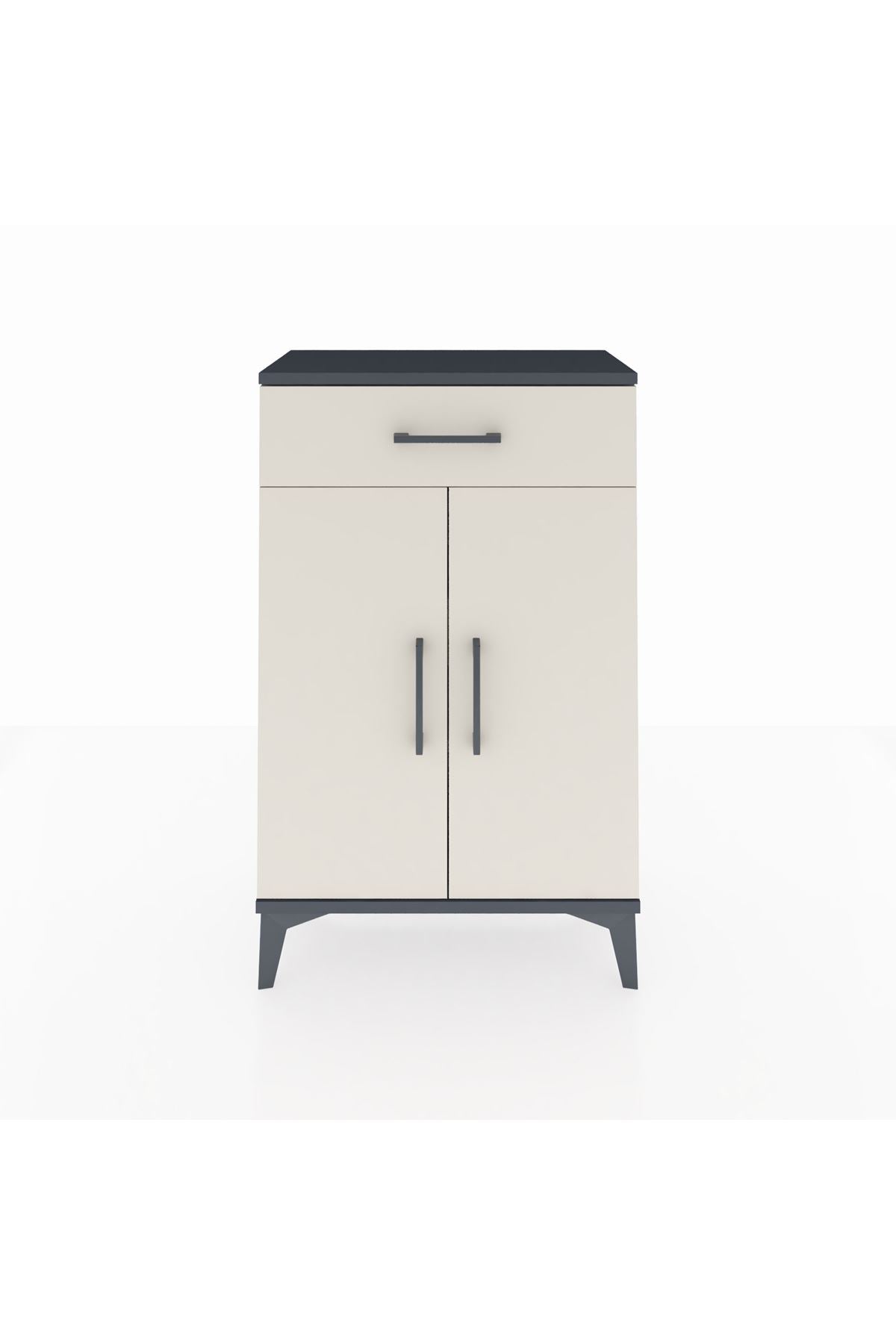 Arges Komodin 2 Raflı Tek Çekmeceli 2 Kapaklı 60x30x96 - S14M042V4A