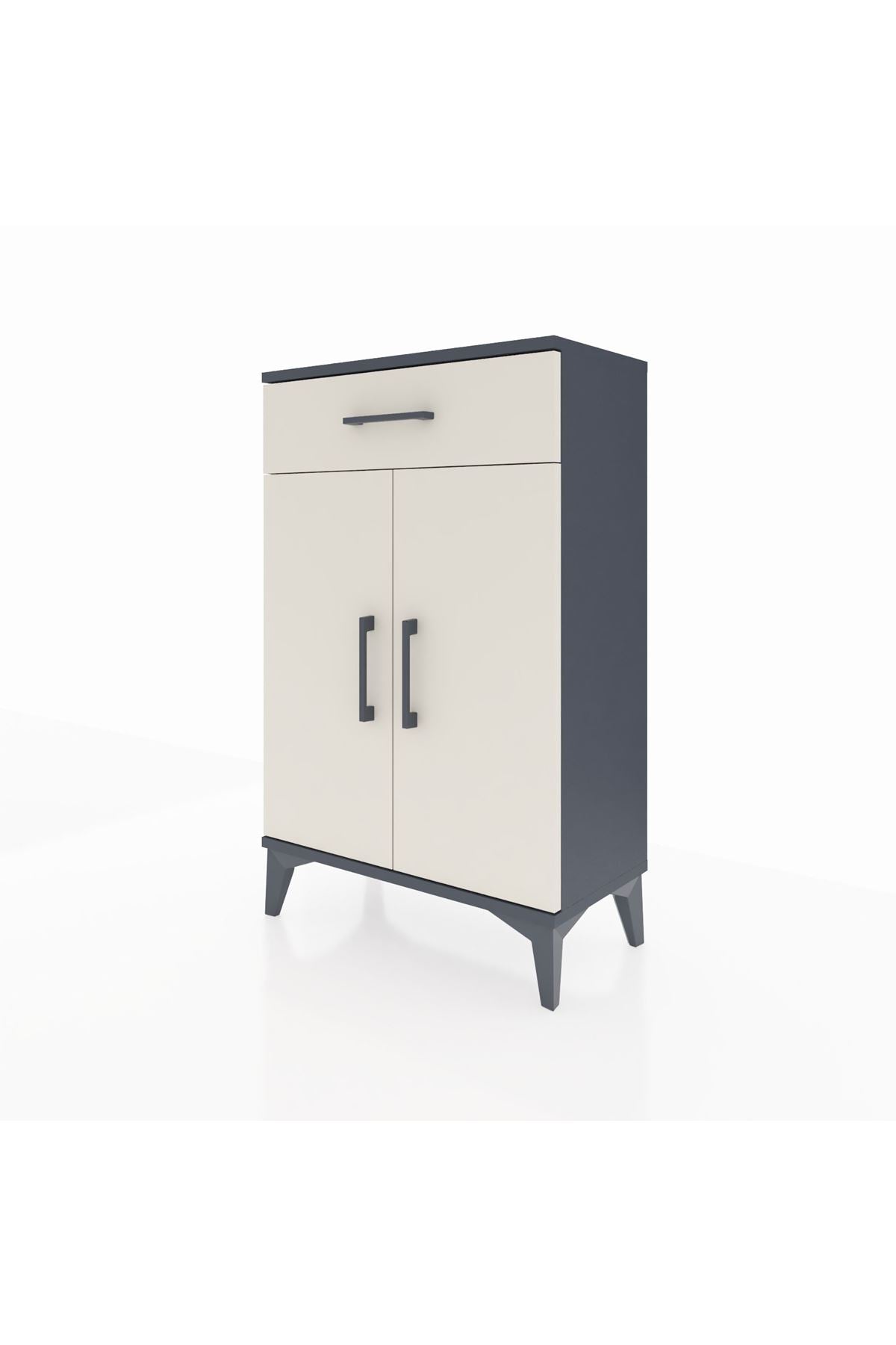 Arges Komodin 2 Raflı Tek Çekmeceli 2 Kapaklı 60x30x96 - S14M042V4A
