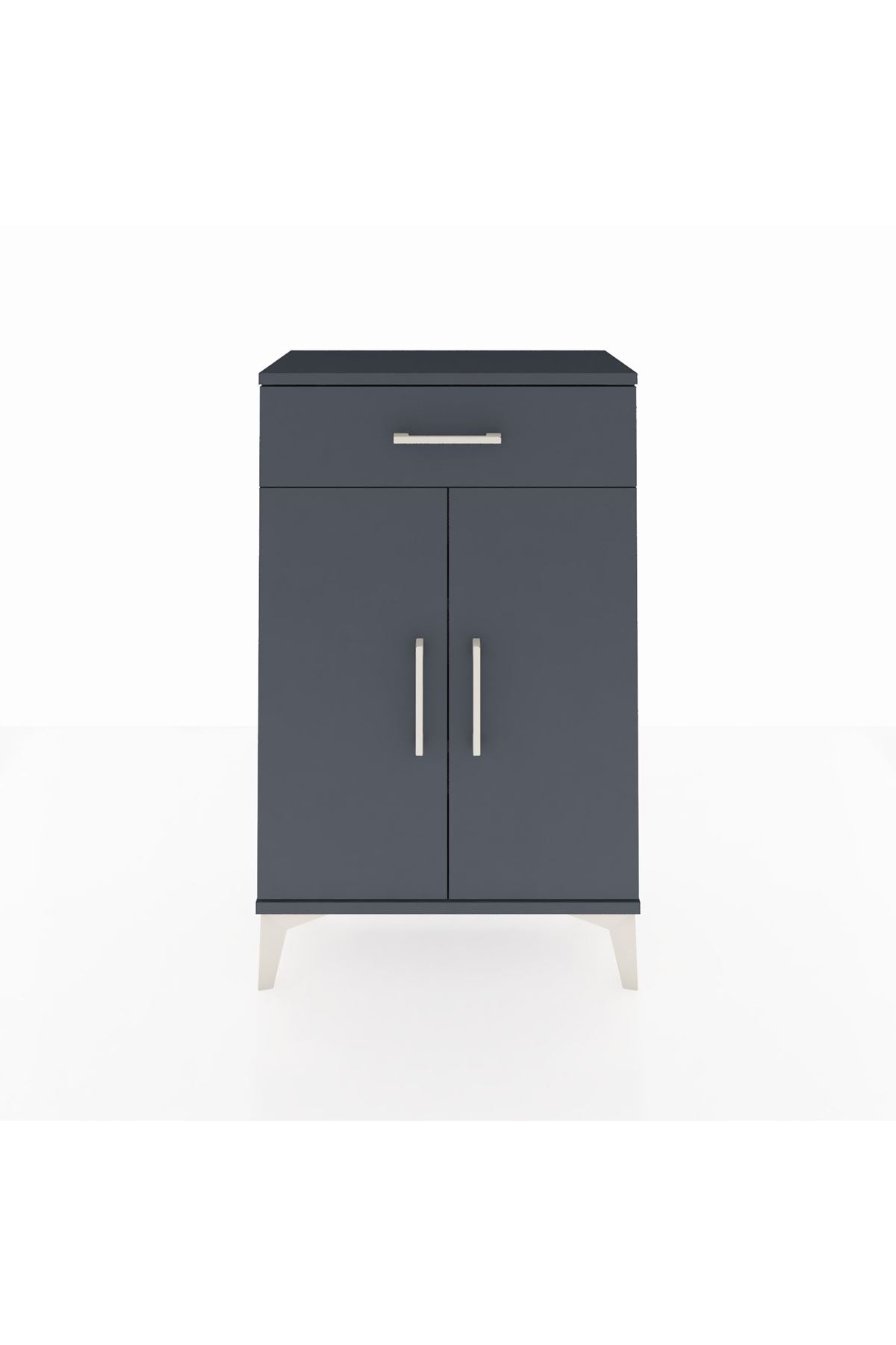 Arges Komodin 2 Raflı Tek Çekmeceli 2 Kapaklı 60x30x96 - S14M042V5A
