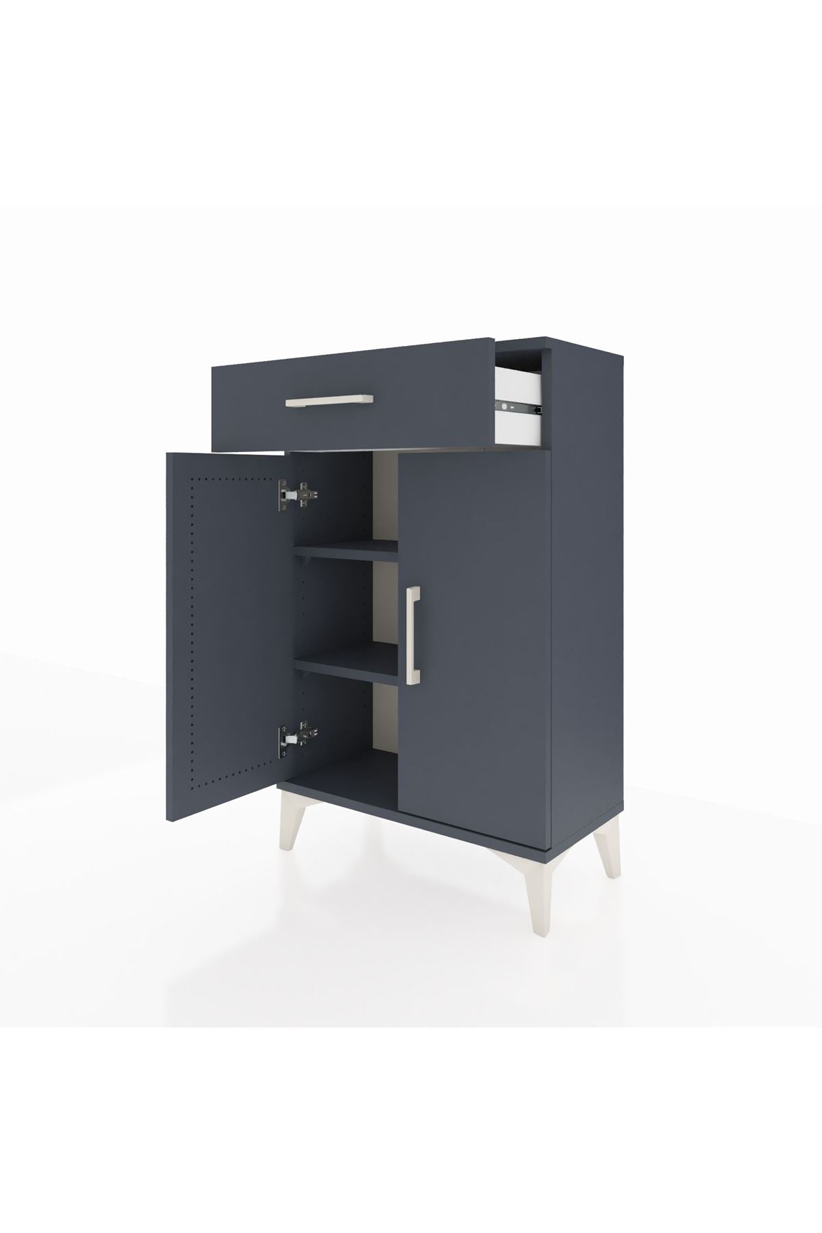 Arges Komodin 2 Raflı Tek Çekmeceli 2 Kapaklı 60x30x96 - S14M042V5A