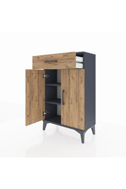 Arges Komodin 2 Raflı Tek Çekmeceli 2 Kapaklı 60x30x96 - S14M042V6A