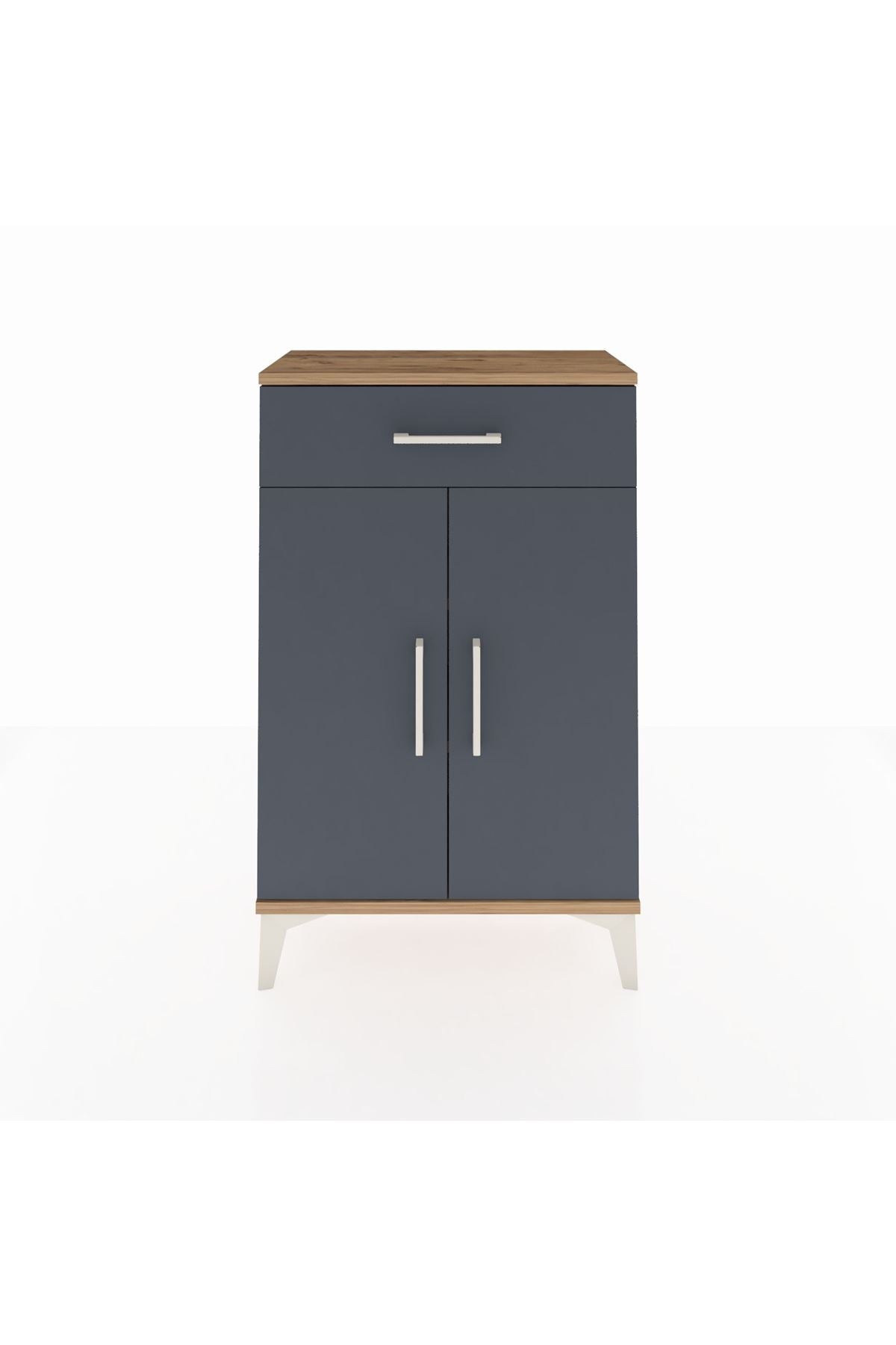 Arges Komodin 2 Raflı Tek Çekmeceli 2 Kapaklı 60x30x96 - S14M042V8A