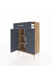Arges Komodin 2 Raflı Tek Çekmeceli 2 Kapaklı 60x30x96 - S14M042V8A