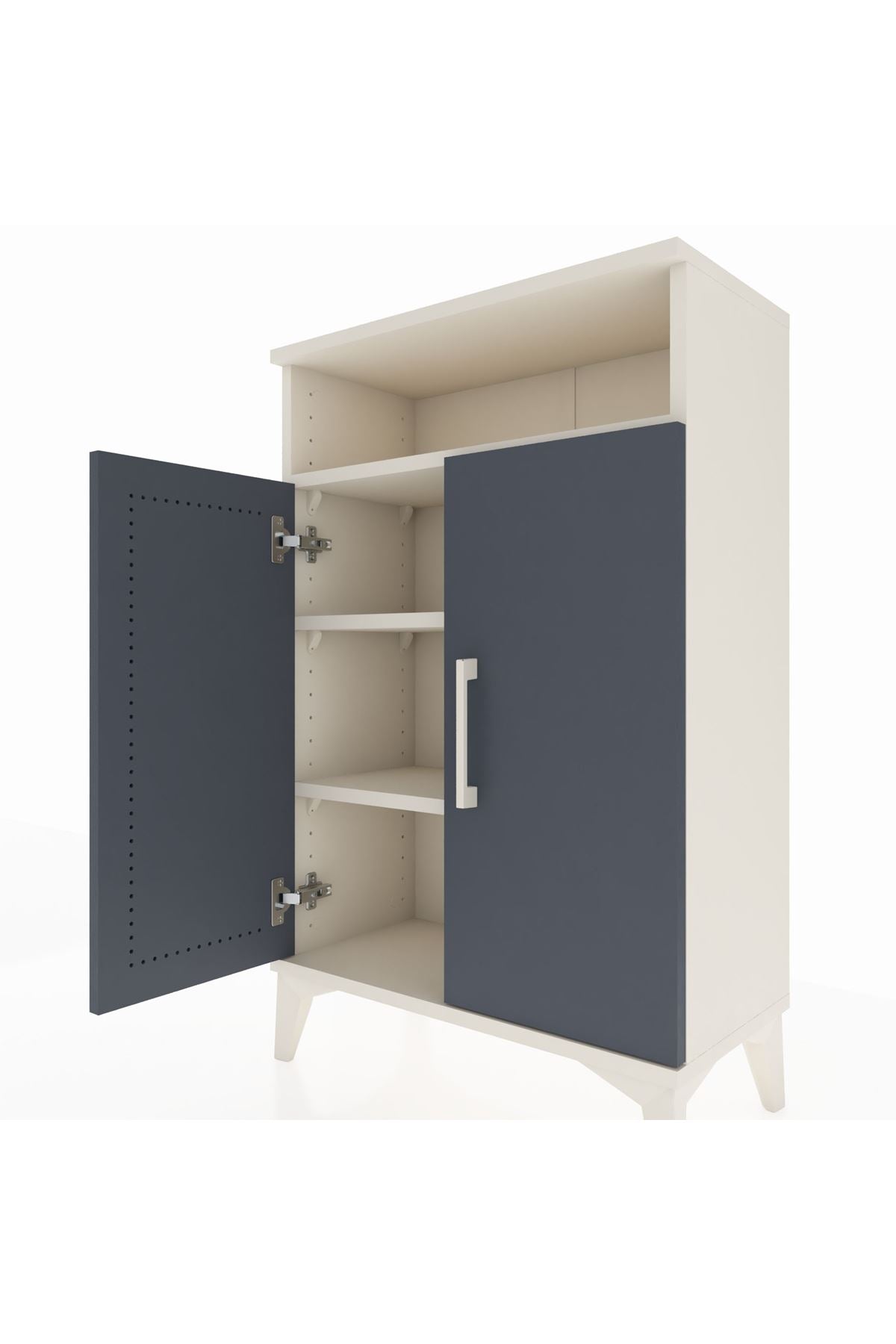 Arges Komodin 3 Raflı 2 Kapaklı 60x30x96 - S14M043V2A