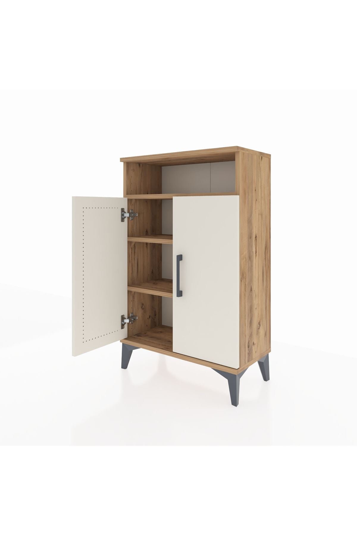 Arges Komodin 3 Raflı 2 Kapaklı 60x30x96 - S14M043V7A
