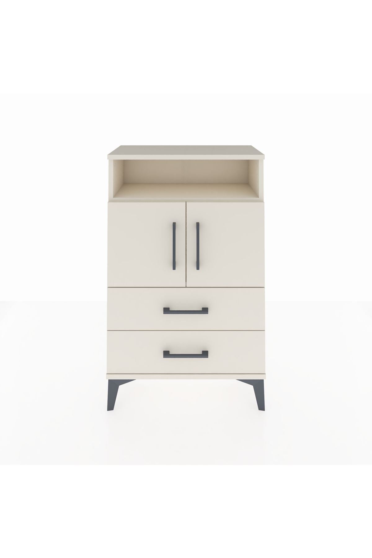Arges Komodin 2 Raflı 2 Çekmeceli 2 Kapaklı 60x30x96 - S14M023V1A