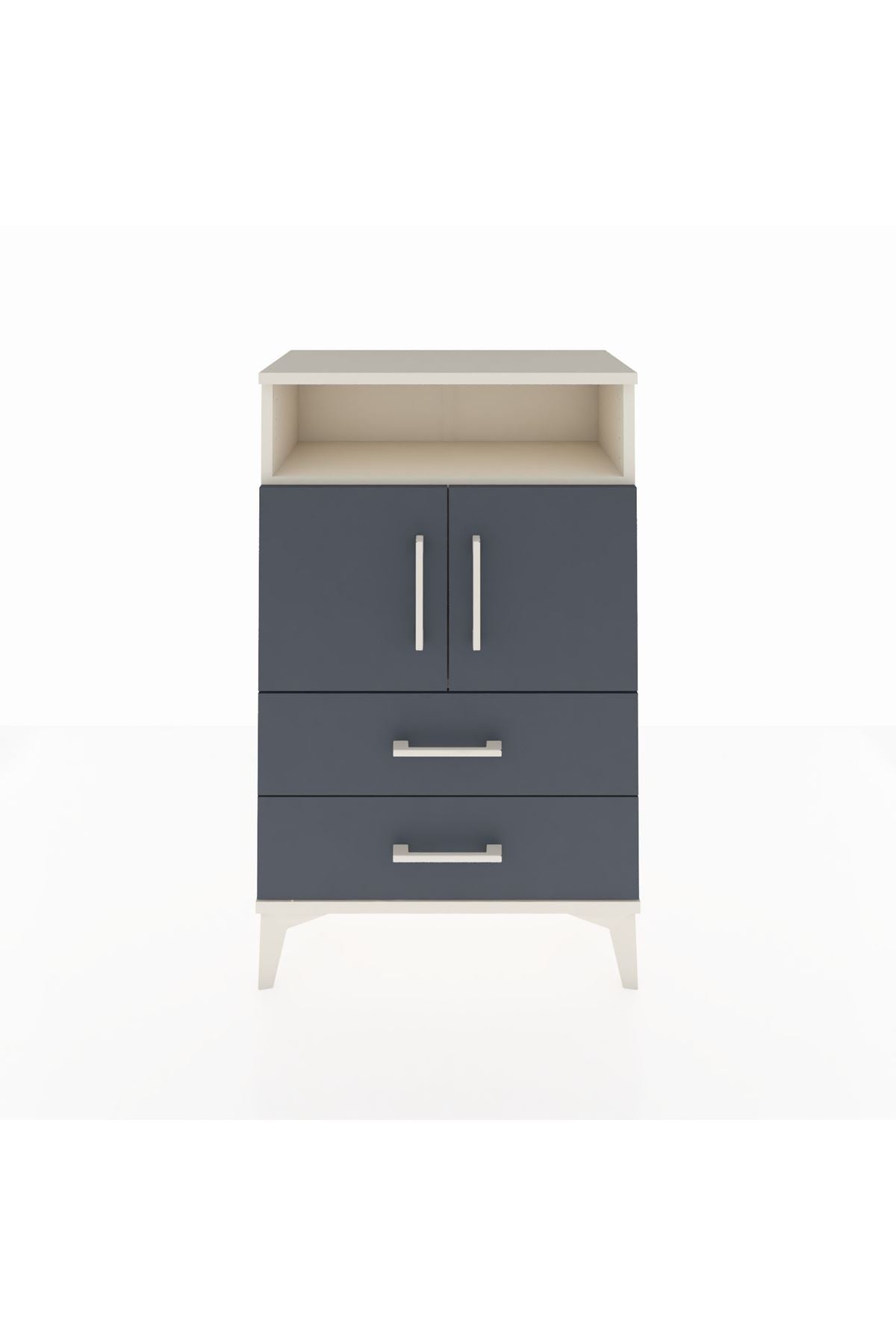 Arges Komodin 2 Raflı 2 Çekmeceli 2 Kapaklı 60x30x96 - S14M023V2A