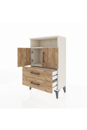 Arges Komodin 2 Raflı 2 Çekmeceli 2 Kapaklı 60x30x96 - S14M023V3A