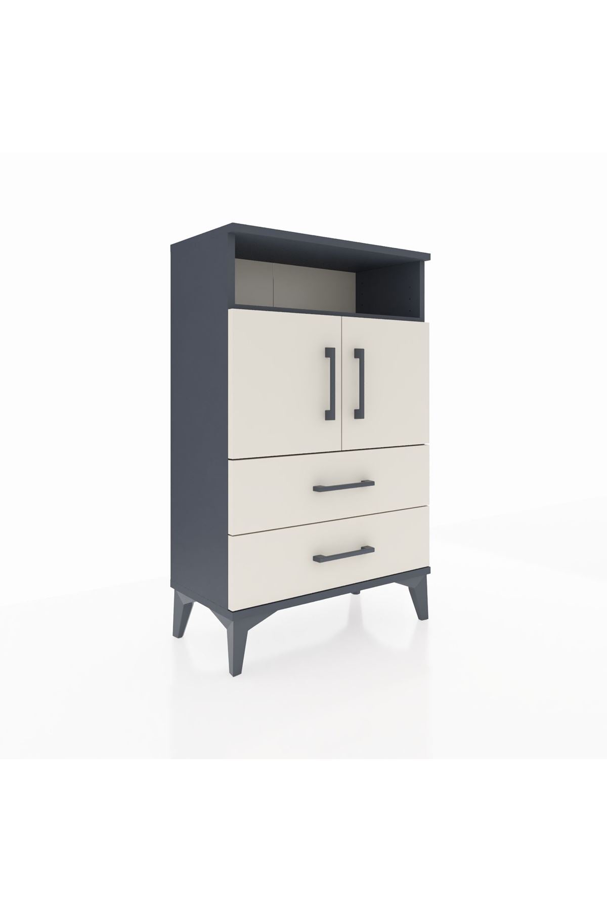 Arges Komodin 2 Raflı 2 Çekmeceli 2 Kapaklı 60x30x96 - S14M023V4A