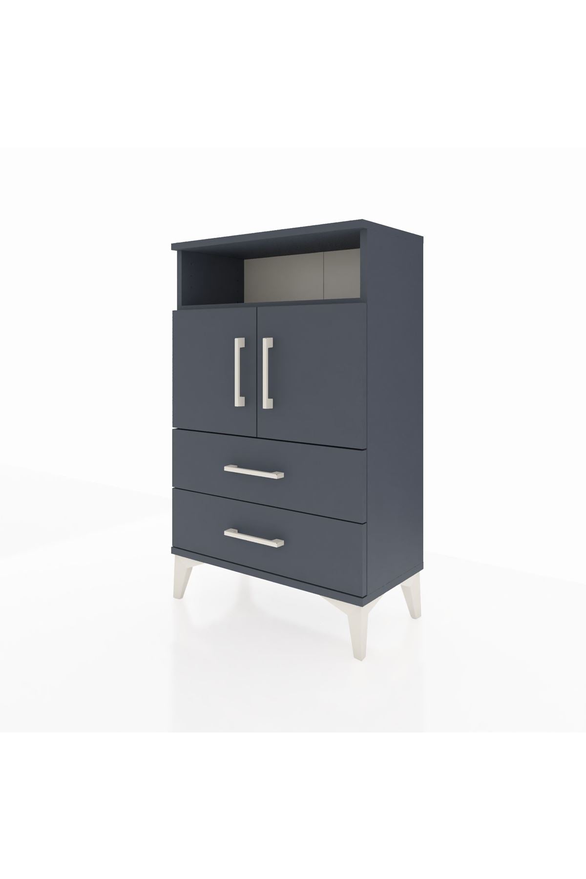 Arges Komodin 2 Raflı 2 Çekmeceli 2 Kapaklı 60x30x96 - S14M023V5A