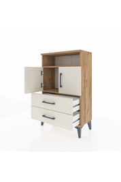 Arges Komodin 2 Raflı 2 Çekmeceli 2 Kapaklı 60x30x96 - S14M023V7A