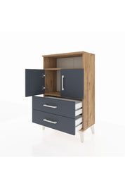 Arges Komodin 2 Raflı 2 Çekmeceli 2 Kapaklı 60x30x96 - S14M023V8A