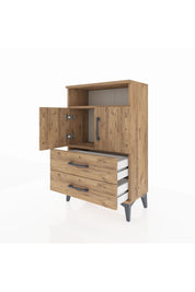 Arges Komodin 2 Raflı 2 Çekmeceli 2 Kapaklı 60x30x96 - S14M023V9A