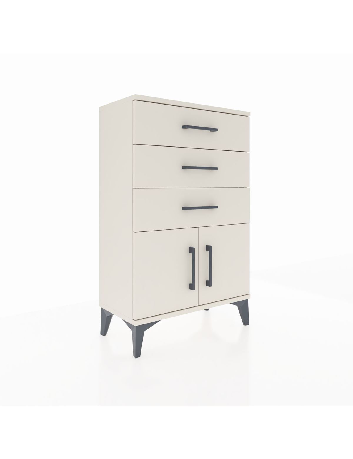Arges Komodin 3 Çekmeceli 2 Kapaklı 60x30x96 - S14M024V1A