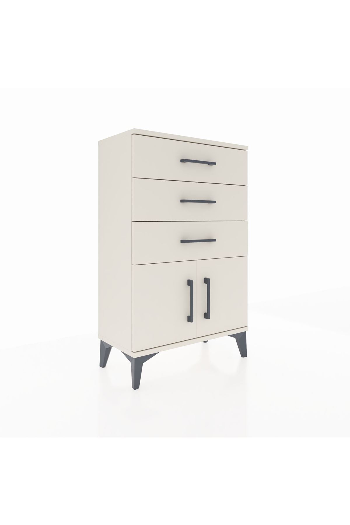 Arges Komodin 3 Çekmeceli 2 Kapaklı 60x30x96 - S14M024V1A