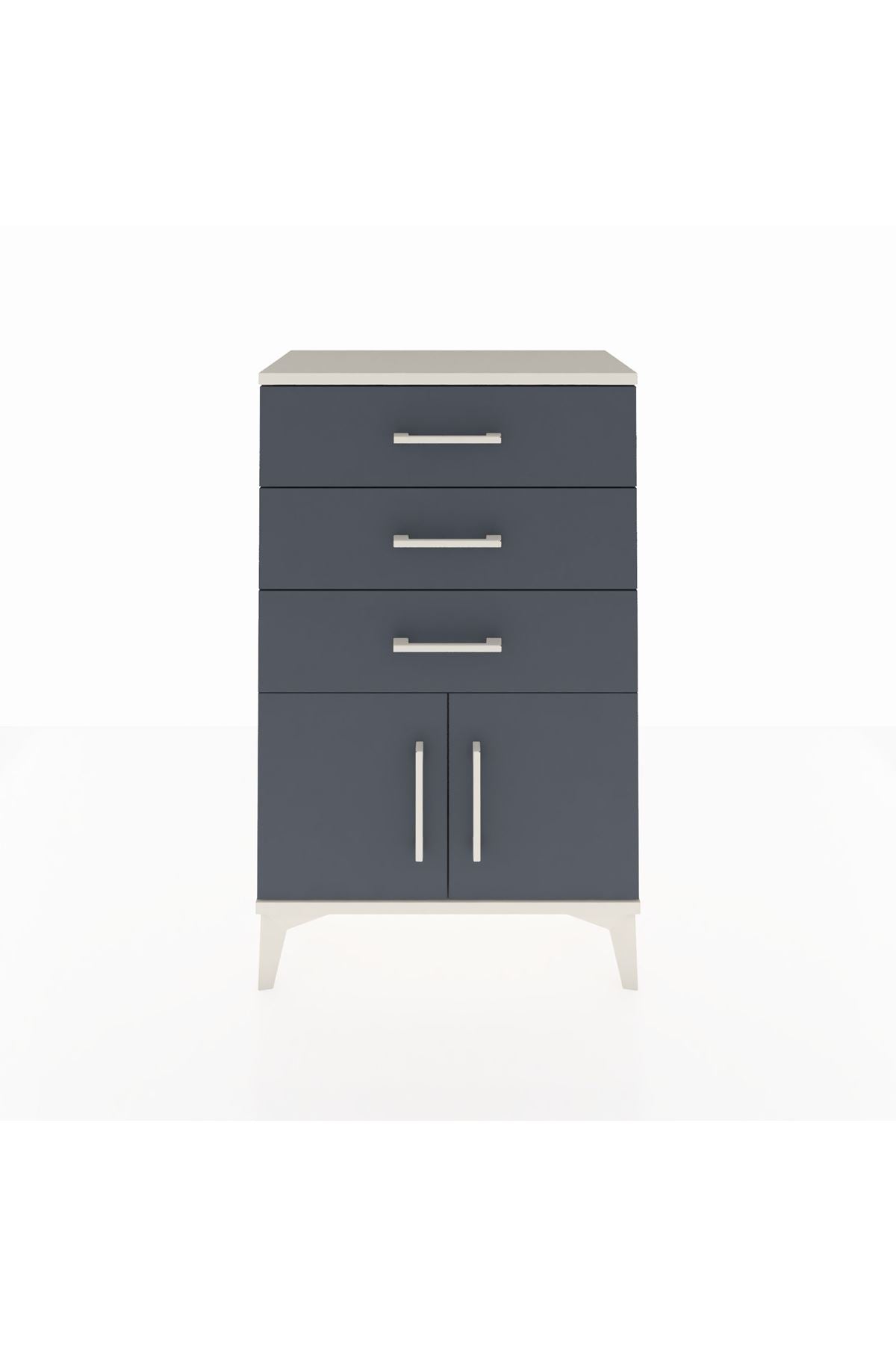 Arges Komodin 3 Çekmeceli 2 Kapaklı 60x30x96 - S14M024V2A