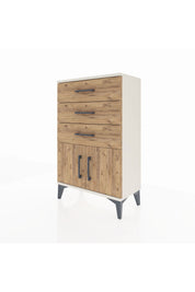Arges Komodin 3 Çekmeceli 2 Kapaklı 60x30x96 - S14M024V3A