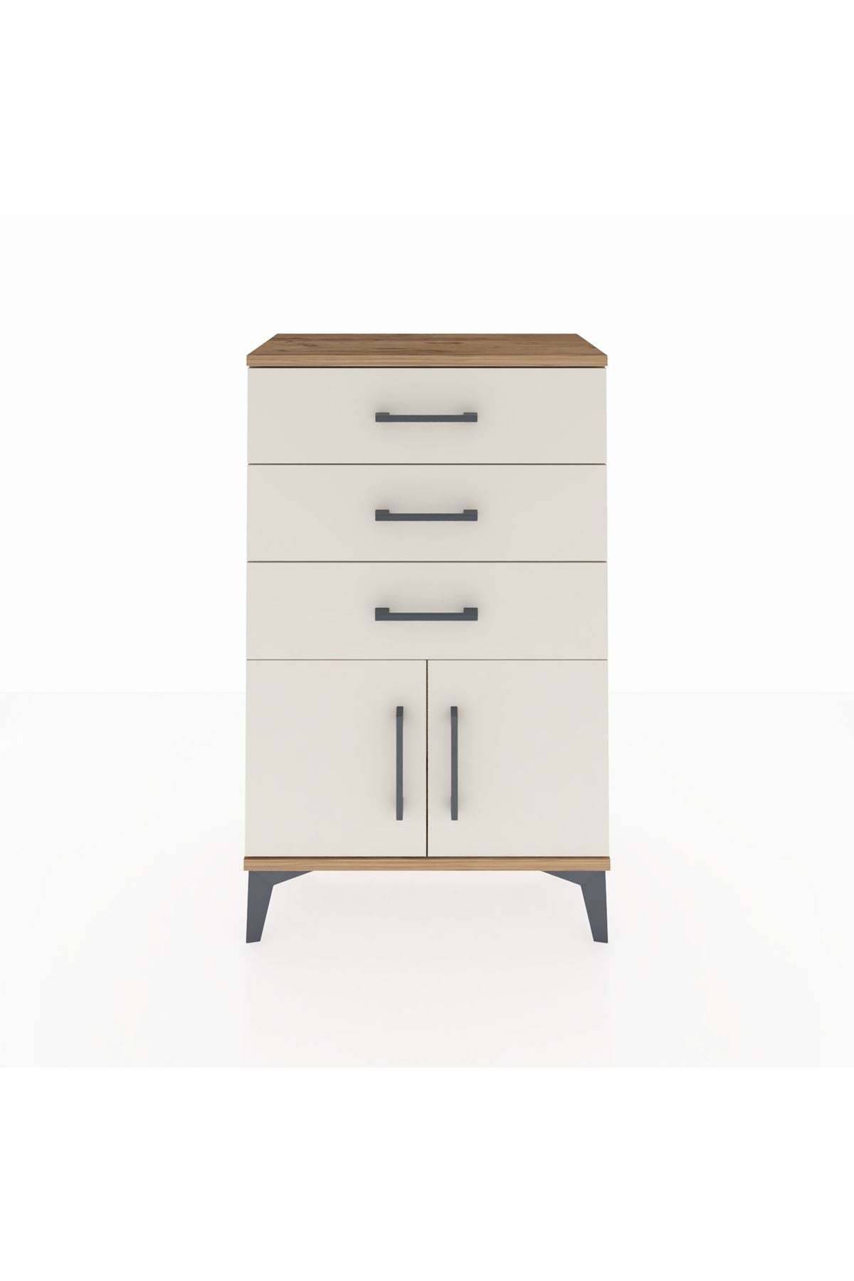Arges Komodin 3 Çekmeceli 2 Kapaklı 60x30x96 - S14M024V7A
