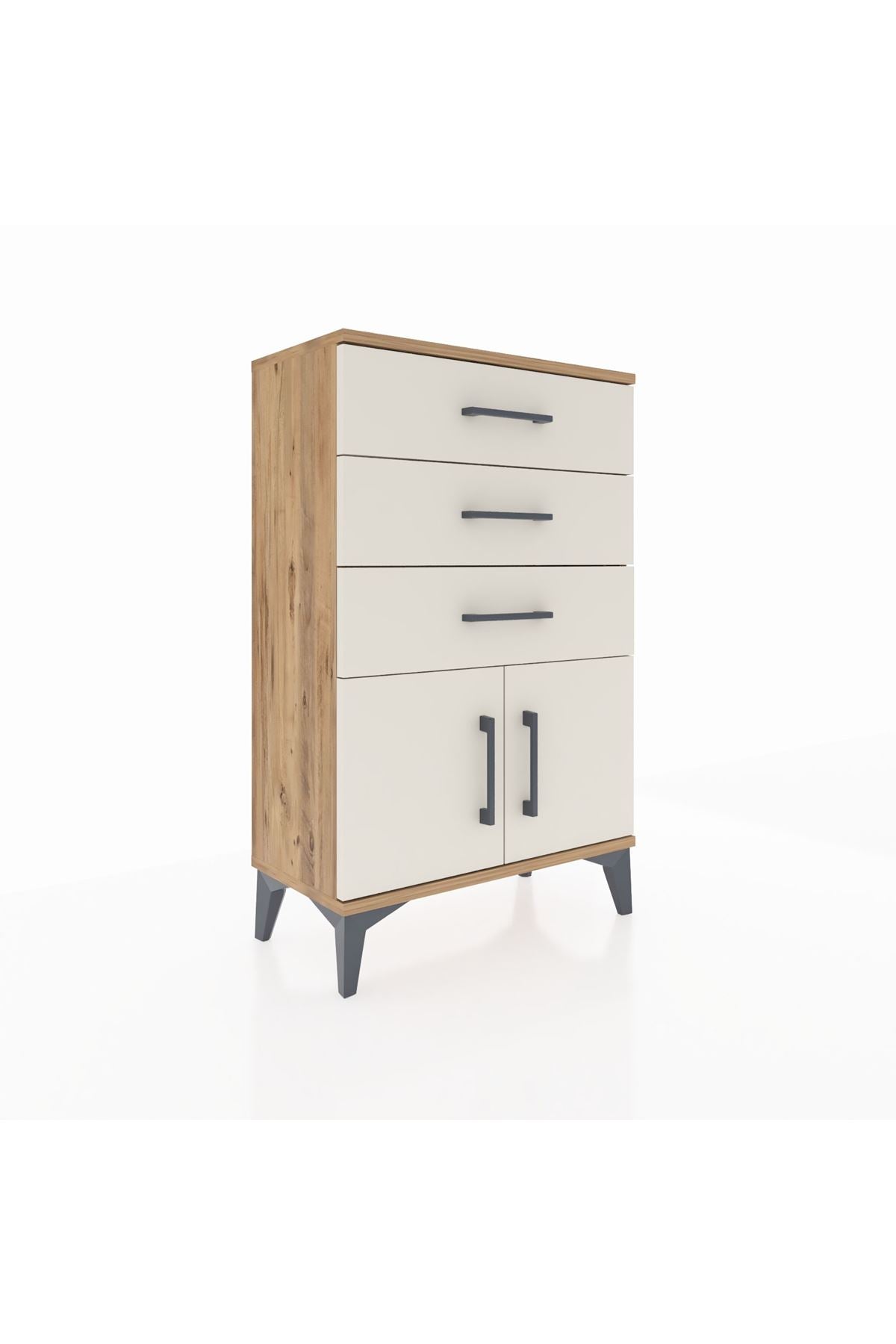 Arges Komodin 3 Çekmeceli 2 Kapaklı 60x30x96 - S14M024V7A