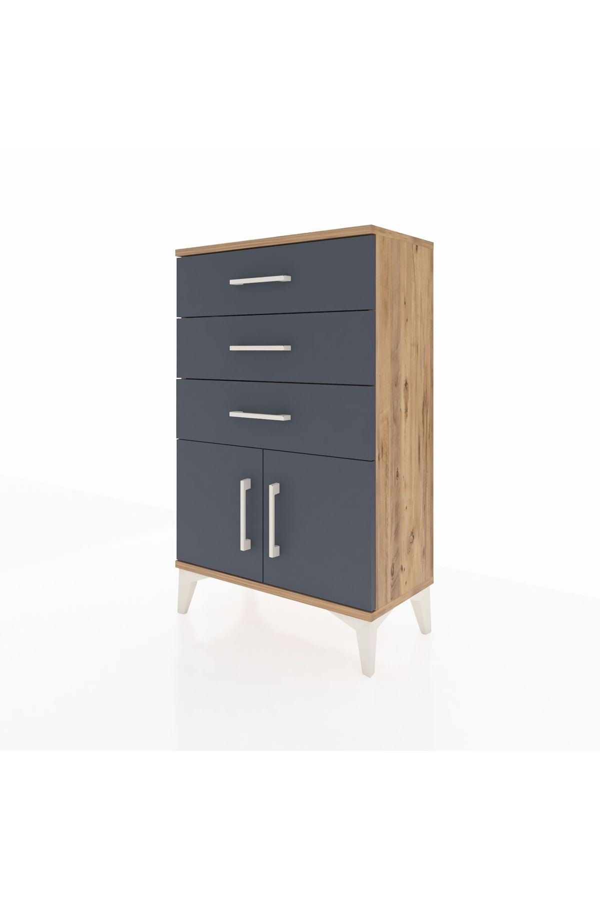 Arges Komodin 3 Çekmeceli 2 Kapaklı 60x30x96 - S14M024V8A