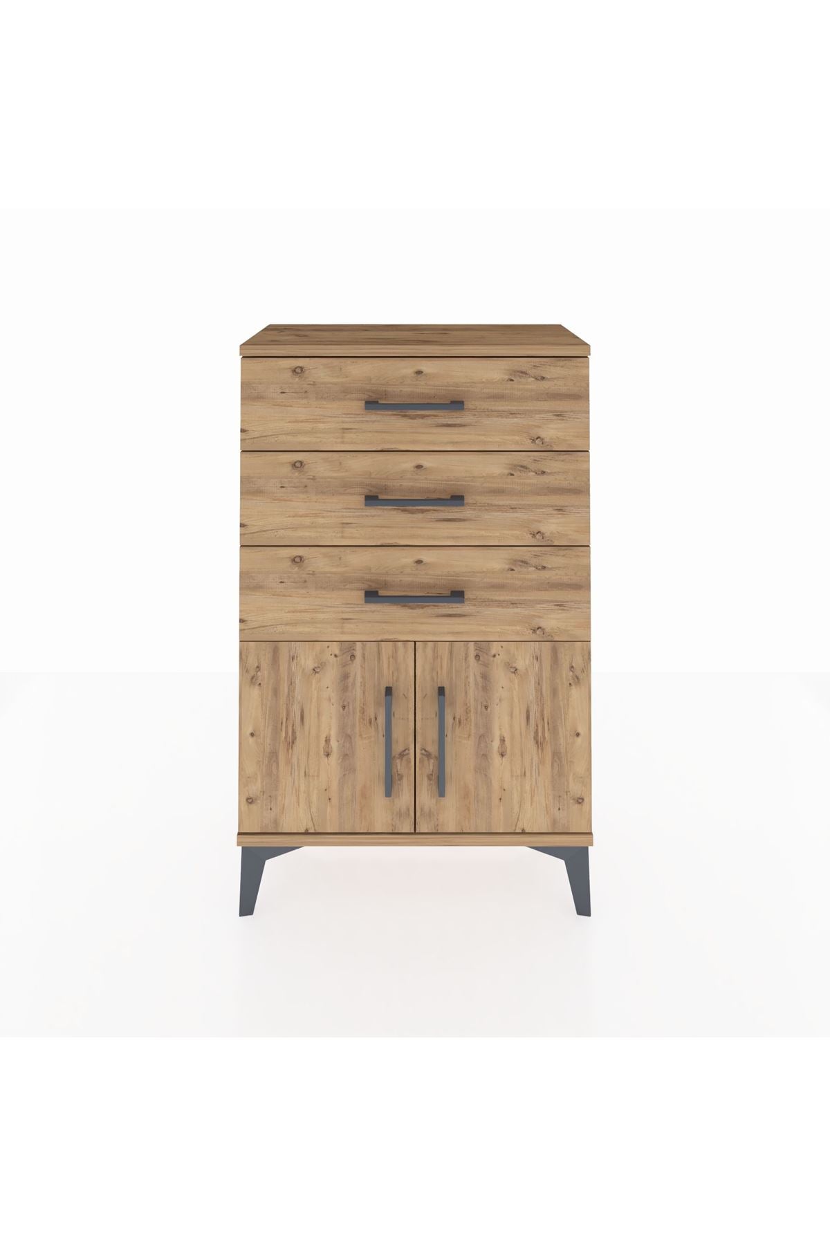 Arges Komodin 3 Çekmeceli 2 Kapaklı 60x30x96 - S14M024V9A