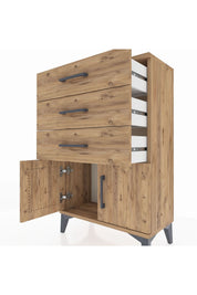 Arges Komodin 3 Çekmeceli 2 Kapaklı 60x30x96 - S14M024V9A