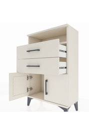 Arges Komodin Tek Raflı 2 Çekmeceli 2 Kapaklı 60x30x96 - S14M025V1A