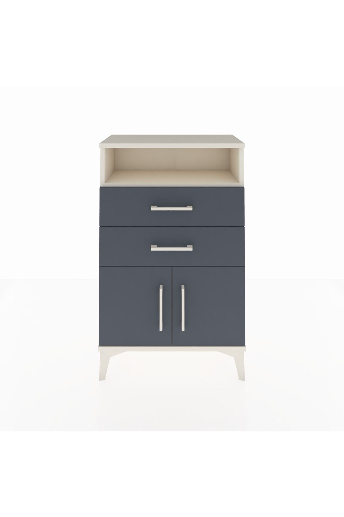 Arges Komodin Tek Raflı 2 Çekmeceli 2 Kapaklı 60x30x96 - S14M025V2A