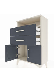Arges Komodin Tek Raflı 2 Çekmeceli 2 Kapaklı 60x30x96 - S14M025V2A