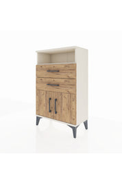 Arges Komodin Tek Raflı 2 Çekmeceli 2 Kapaklı 60x30x96 - S14M025V3A