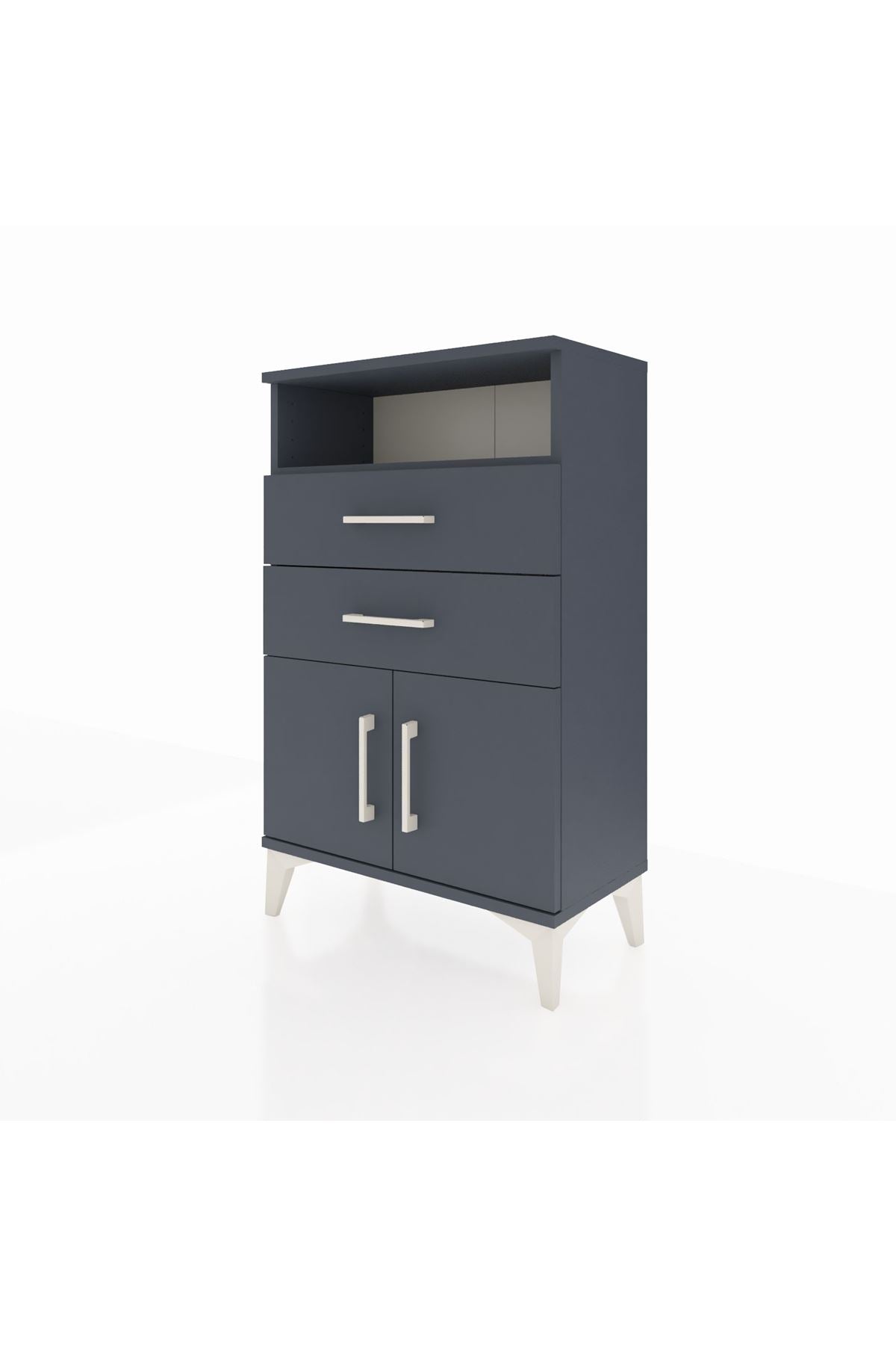 Arges Komodin Tek Raflı 2 Çekmeceli 2 Kapaklı 60x30x96 - S14M025V5A