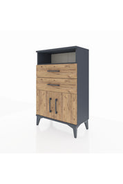 Arges Komodin Tek Raflı 2 Çekmeceli 2 Kapaklı 60x30x96 - S14M025V6A