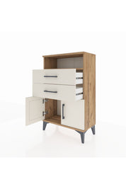 Arges Komodin Tek Raflı 2 Çekmeceli 2 Kapaklı 60x30x96 - S14M025V7A