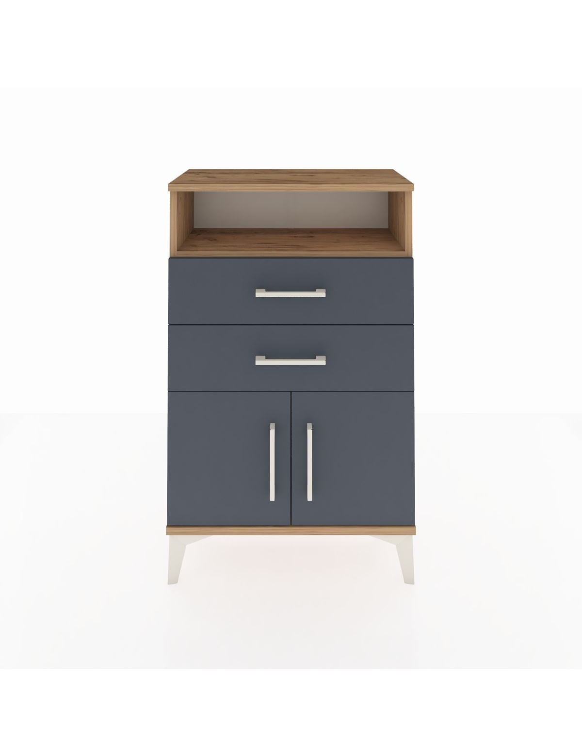 Arges Komodin Tek Raflı 2 Çekmeceli 2 Kapaklı 60x30x96 - S14M025V8A