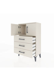 Arges Komodin Tek Raflı 3 Çekmeceli 2 Kapaklı 60x30x96 - S14M026V1A