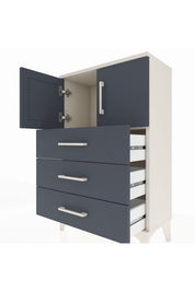 Arges Komodin Tek Raflı 3 Çekmeceli 2 Kapaklı 60x30x96 - S14M026V2A