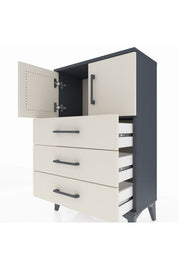 Arges Komodin Tek Raflı 3 Çekmeceli 2 Kapaklı 60x30x96 - S14M026V4A