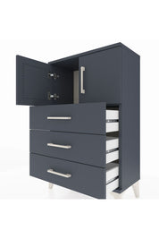 Arges Komodin Tek Raflı 3 Çekmeceli 2 Kapaklı 60x30x96 - S14M026V5A