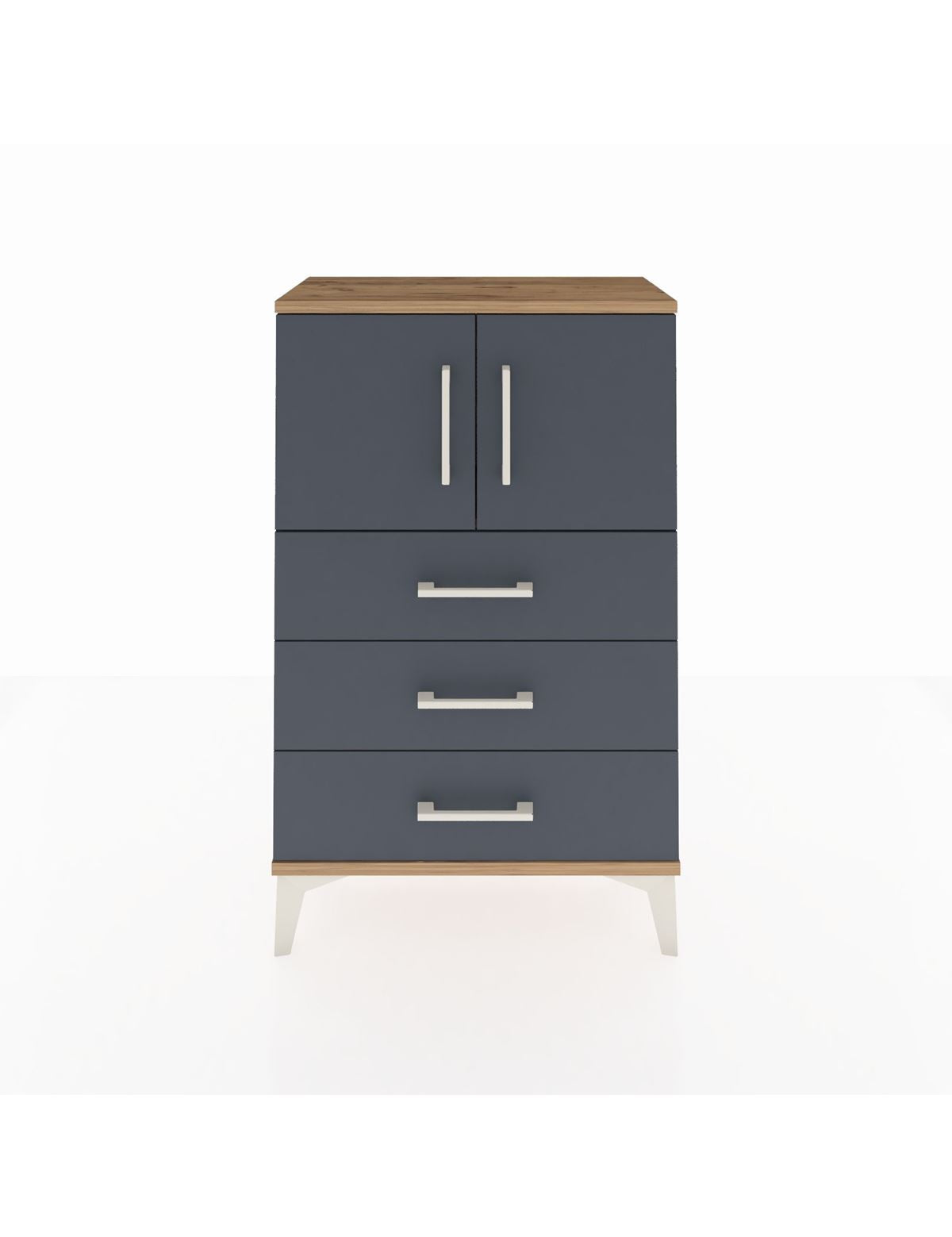 Arges Komodin Tek Raflı 3 Çekmeceli 2 Kapaklı 60x30x96 - S14M026V8A