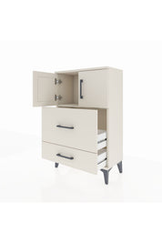 Arges Komodin Tek Raflı 2 Çekmeceli 2 Kapaklı 60x30x96 - S14M027V1A