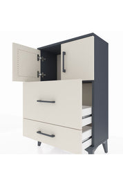 Arges Komodin Tek Raflı 2 Çekmeceli 2 Kapaklı 60x30x96 - S14M027V4A