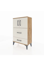 Arges Komodin Tek Raflı 2 Çekmeceli 2 Kapaklı 60x30x96 - S14M027V7A