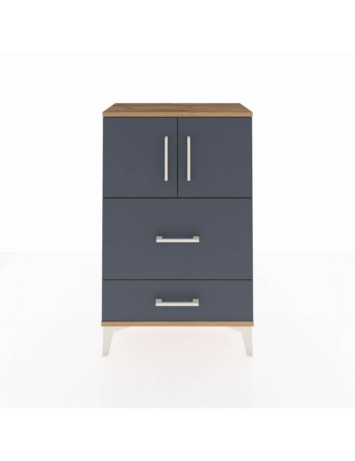 Arges Komodin Tek Raflı 2 Çekmeceli 2 Kapaklı 60x30x96 - S14M027V8A